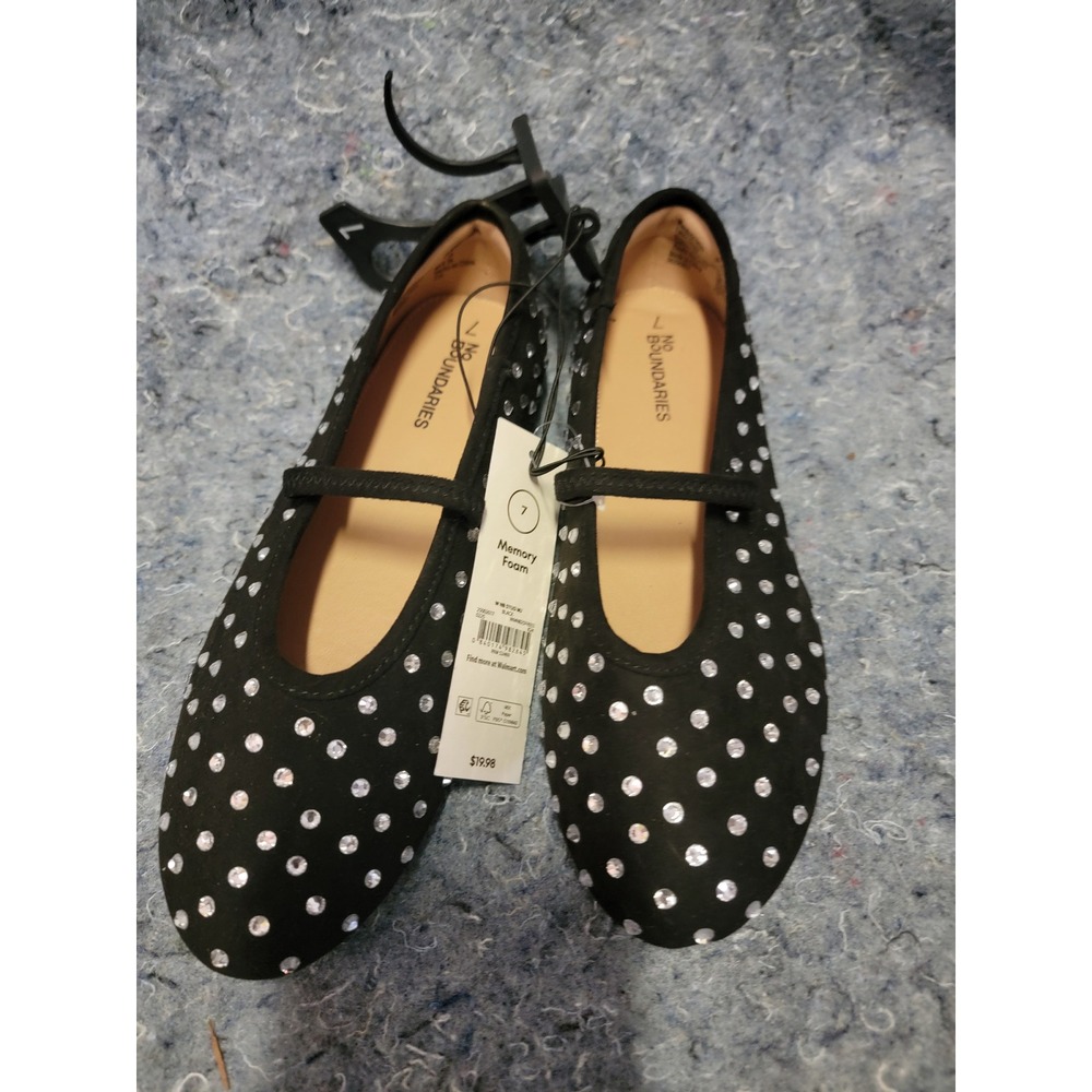 No Boundries Memory Foam Studded Black Size 7‎ - Picture 1 of 10